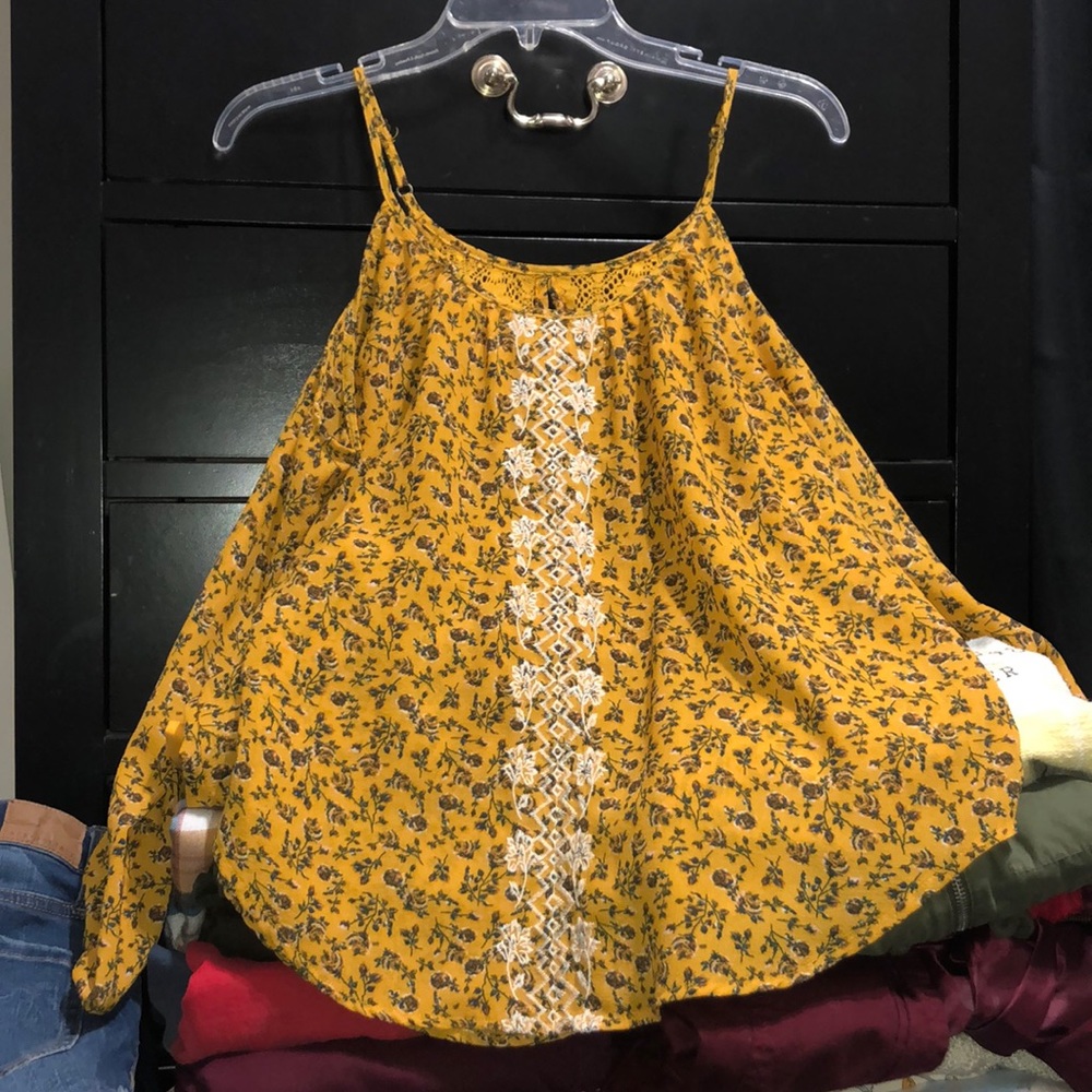yellow off the shoulder blouse